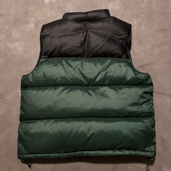 Eddie Bauer EBTEK Puffer Vest Mens Large Colorblock Black Green Goose Down Fill - Picture 2 of 8